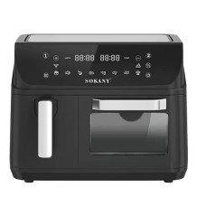 Двухкамерная аэрофритюрница Sokany SK-10060, 2400 Вт, 4+8,5 л, сенсорное управление
