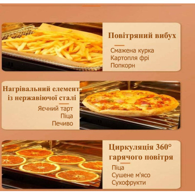Мультипеч 3в1 Аерогриль Духовка Сушилка для овощей и фруктов на 15 л №3