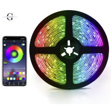 Світлодіодна стрічка 5050 RGB - 16 кольорів, IP65, 55 люмен, 9000 годин роботи від USB 5V з Bluetooth та мобільним додатком