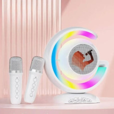 Ночник-лампа караоке 3в1 с беспроводной Bluetooth колонкой Lightshow и 2 микрофонами YS-110