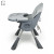Стільчик для годування BAMBI M 5722 Gray, регульований, знімний столик, 5-точковий ремень, колеса, екошкіра