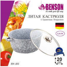 Кастрюля (казан) с гранитным покрытием Benson BN-315 (ёмкость 2.2 л)