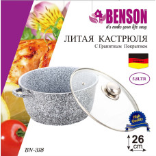 Кастрюля (казан) с гранитным покрытием Benson BN-318 (ёмкость 5.8 л)