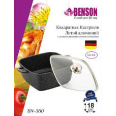 Кастрюля (казан) с мраморным покрытием Benson BN-360 (ёмкость 2.1 л)