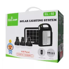 Кемпинговый фонарь на солнечной батарее CCLAMP CL-02 с Power Bank и 3 лампочками.