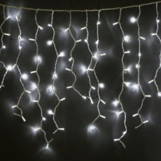 Гирлянда бахрома, прозрачный шнур, 3*0.5 м, 120 LED с переходником внутренняя