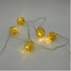 Гирлянда-нить (String-Lights) Metal Ball 10WW-1 внутренняя, пер.:прозрачный, 2м (Белый-теплый)