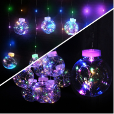 Гирлянда-штора (Curtain-Lights) 150М внутренняя, пер.:прозрачный, 3м (Разноцветная)