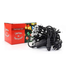 Гирлянда уличная 3,3мм черный провод 10м лампа мерцающая 100LED L Lux LINE-3.3-100 Теплый белый