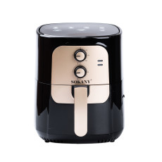 Аэрофритюрница SOKANY SK-10025, 6.5 л, 1400 Вт, с таймером, черная