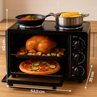 Комбінована електроплита з духовкою LB60003 (30 л, 3100 Вт, 2 конфорки) №2