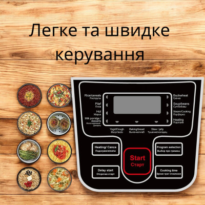 Мультиварка Пароварка Хлібопічка DOMOTEC 12 програм енергозберігаюча №3