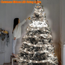 Светодиодная елковая гирлянда в виде ленты 50 Led 5 метров Christmas Decoration Белый