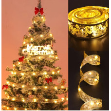 Светодиодная елочная гирлянда в виде ленты 100 Led 10 метров Christmas Decoration Желтый