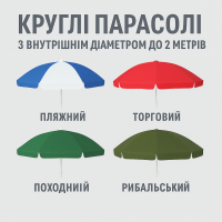 Зонты наружным диаметром до 2 метров 