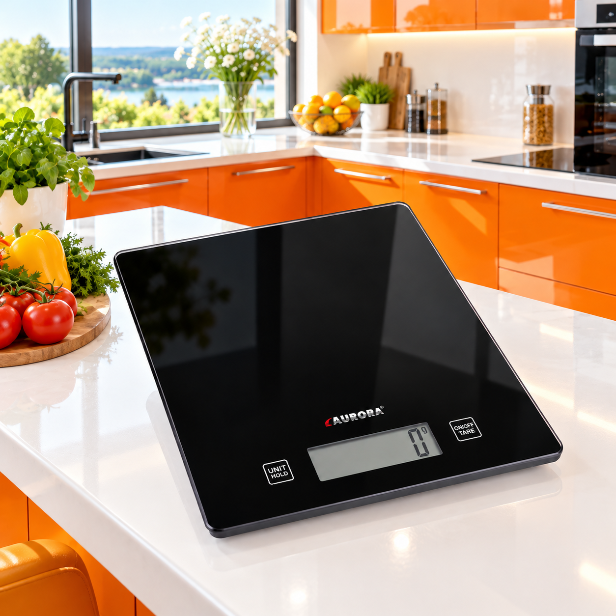 Электронные весы для кухни AURORA AU-4302 на 15 кг с функцией тарирования и сенсорным управлением