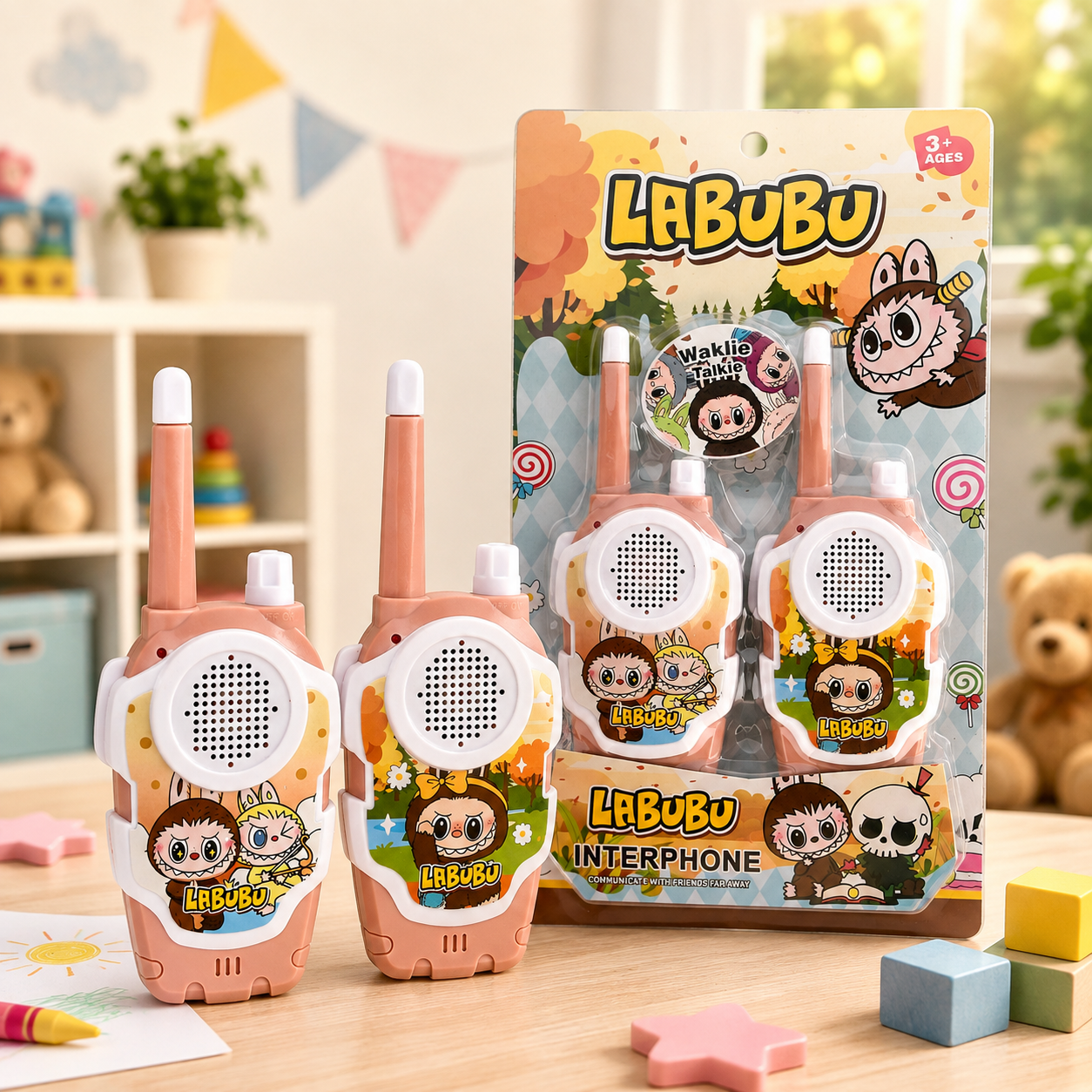 Дитячі іграшкові рації LABUBU, набір із 2 рацій