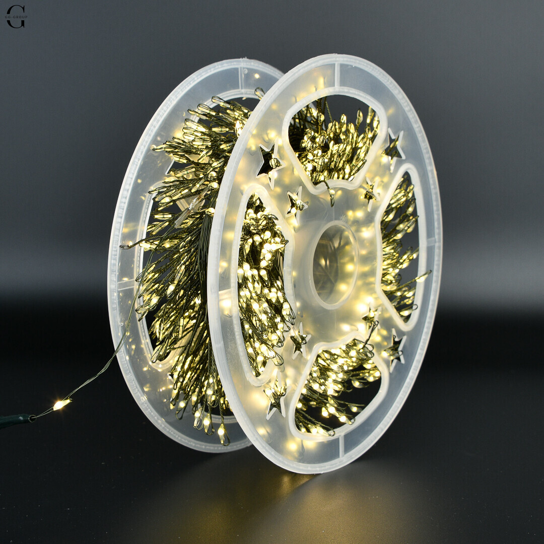 Светодиодная Роса Мишура гирлянда LUX "Mini-LED" 50 м / 1500 диодов, IP44,