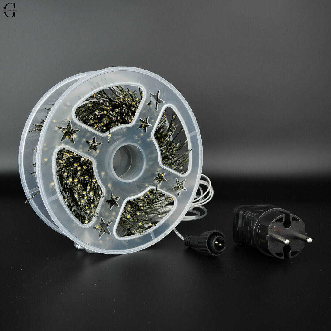 Светодиодная Роса Мишура гирлянда LUX "Mini-LED" 50 м / 1500 диодов, IP44,