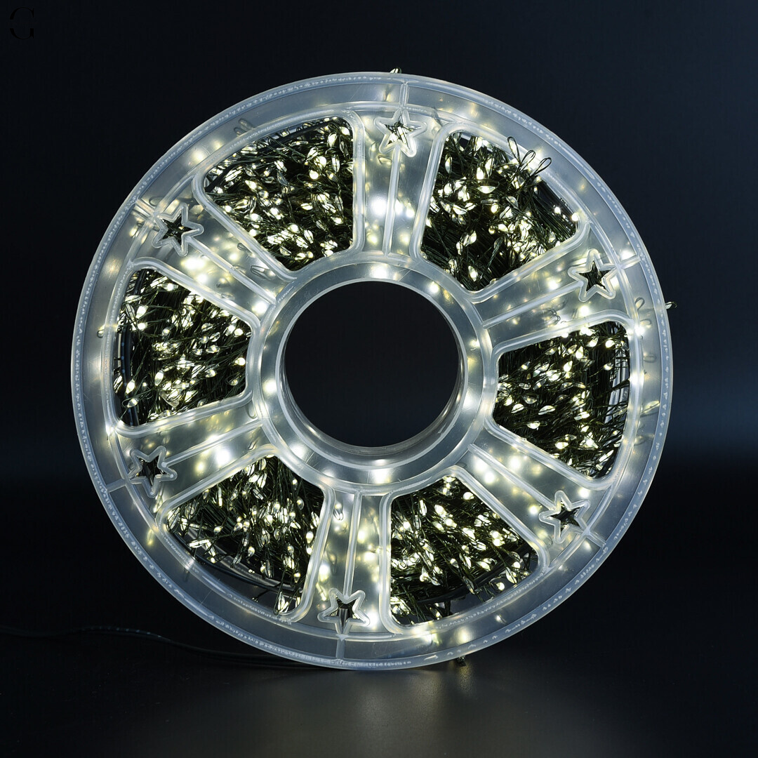 Светодиодная Роса Мишура гирлянда LUX "Mini-LED" 50 м / 1500 диодов, IP44,
