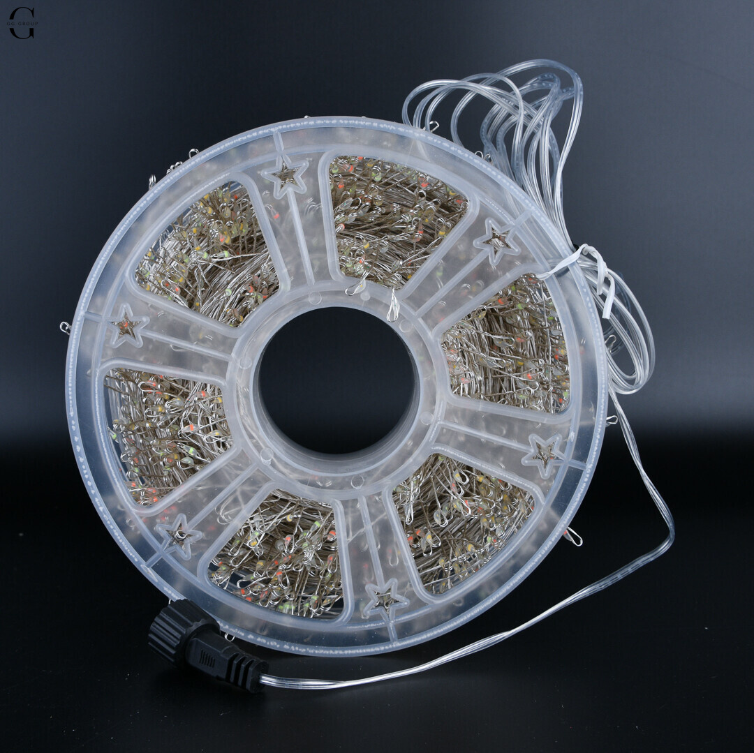 Гірлянда Роса Мішура 100м 2000 LED на мідному дроті з пультом IP44/IP65 вулична