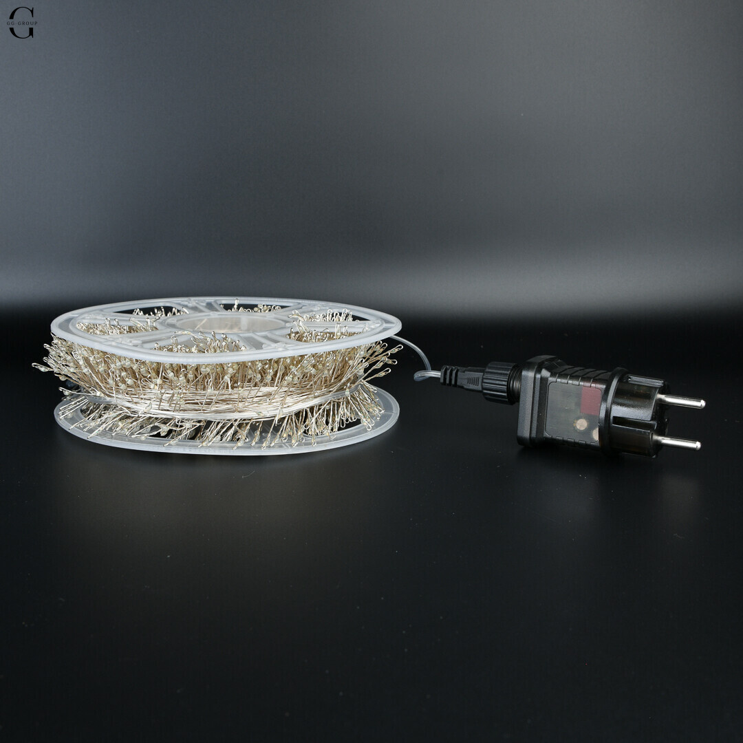 Гирлянда РОСА Мишура 100м 2000 LED на медной проволоке с пультом IP44/IP65 уличная