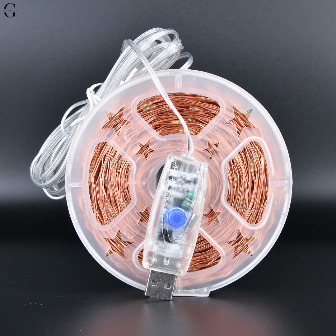 Гирлянда Росса 100 м/1000 Mini-LED, теплый свет, USB + пульт