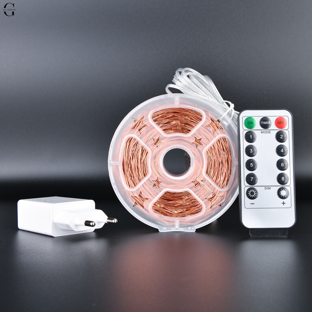 Гирлянда Росса 100 м/1000 High-Brightness LED, IP44, теплый свет, USB + пульт