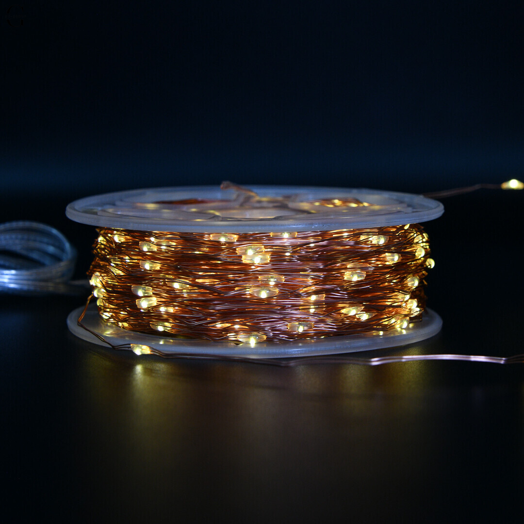 Гирлянда Росса 100 м/1000 Mini-LED, теплый свет, USB + пульт