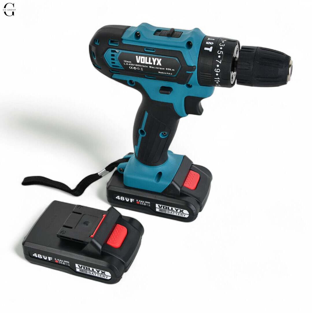 Шуруповерт акумуляторний VOLLYX 48VF 2 акумулятори, кейс,
