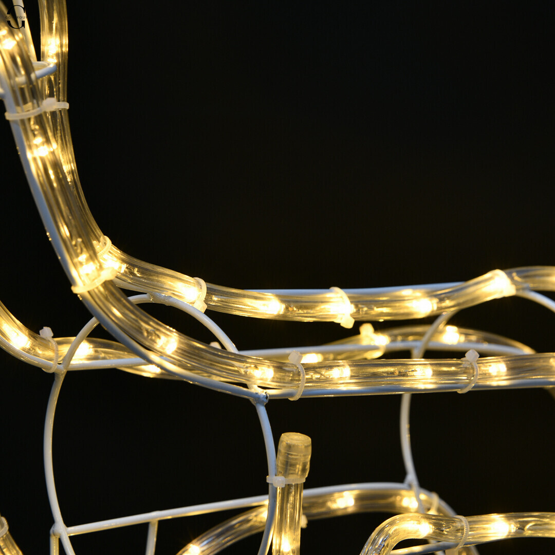 Рождественская фигура Олень 60см, дюралайт LED, 150 LED, теплая белая свеча для интерьера и сада