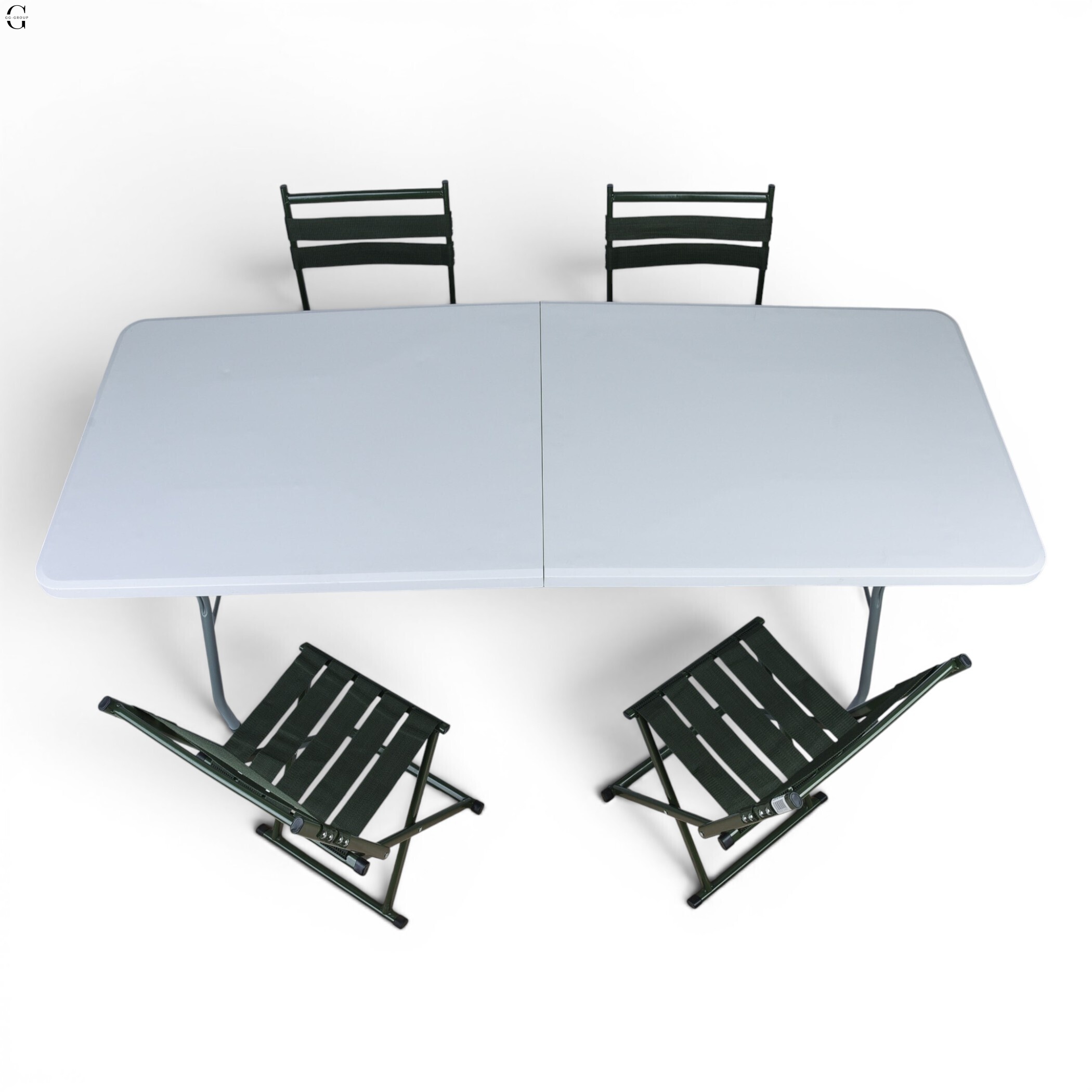 Кемпинговый комплект Travel Table Set – складной стол HDPE 180 см и 4 туристических кресел