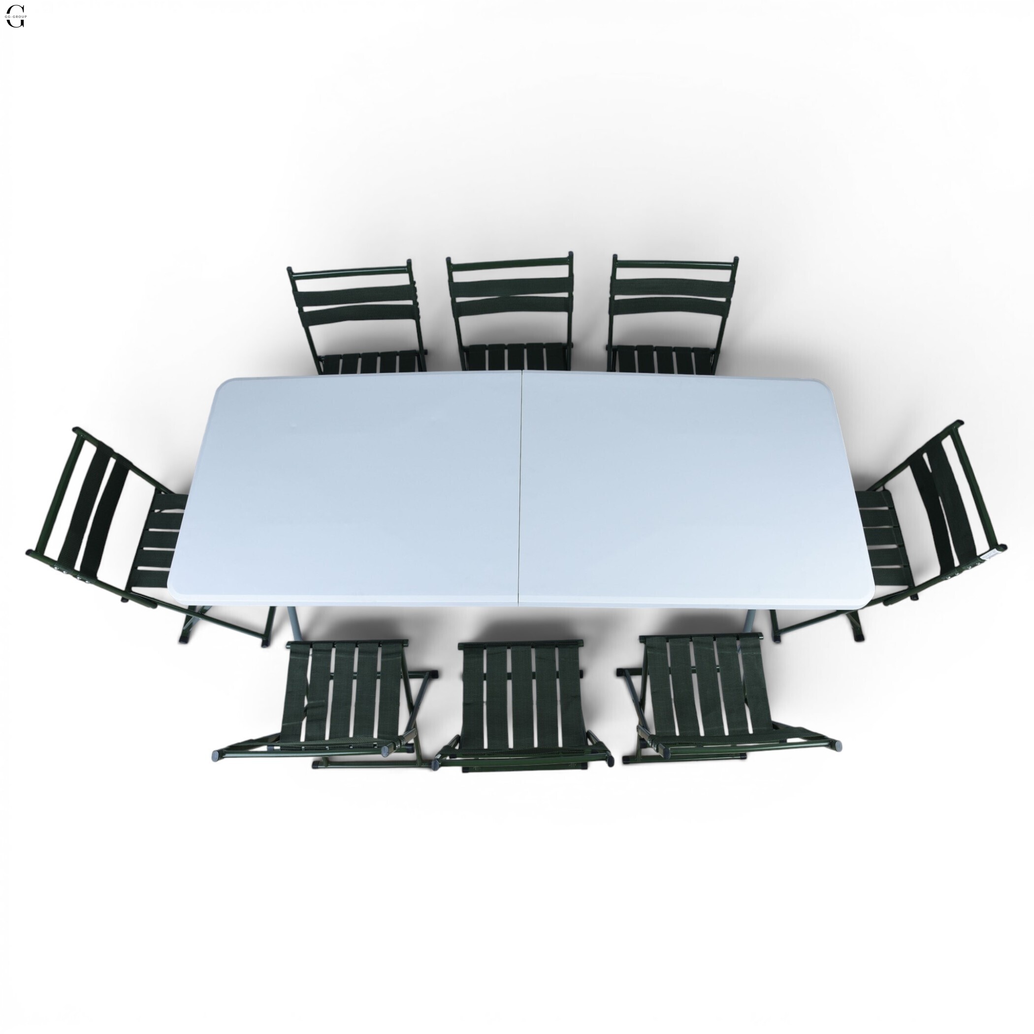 Кемпинговый комплект Travel Table Set – складной стол HDPE 180 см и 8 туристических кресел