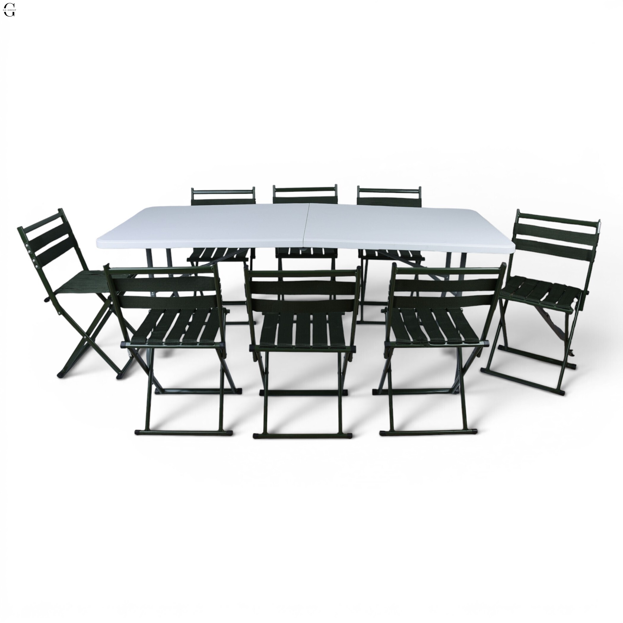 Кемпинговый комплект Travel Table Set – складной стол HDPE 180 см и 8 туристических кресел