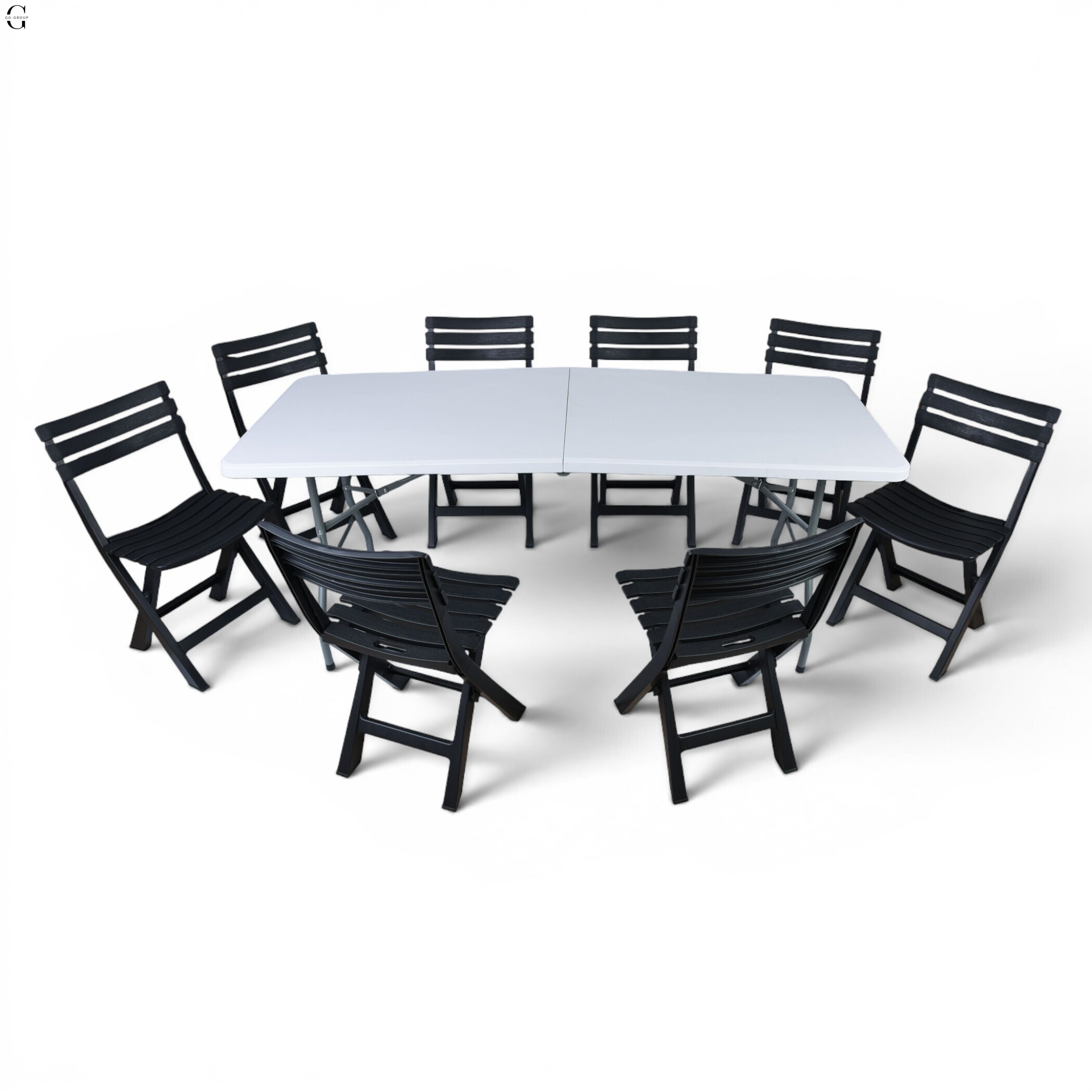 Кемпинговый комплект Travel Table Set – складной стол HDPE 180 см и 8 туристических кресел