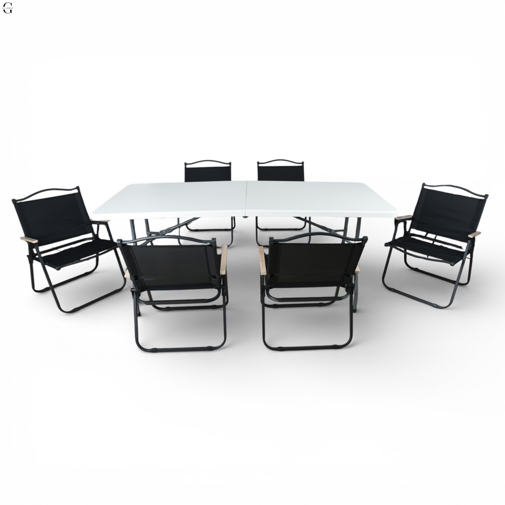 Кемпінговий комплект Travel Table Set — складний стіл HDPE 180 см та 6 туристичних крісел