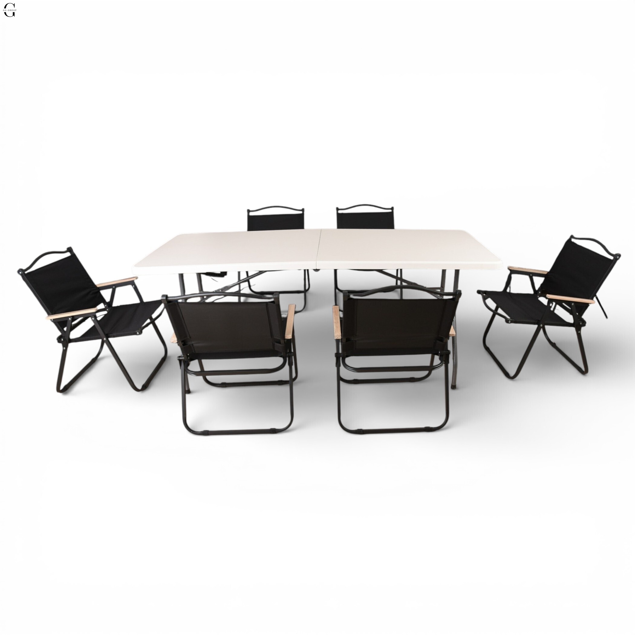 Кемпінговий комплект Travel Table Set — складний стіл HDPE 180 см та 6 туристичних крісел
