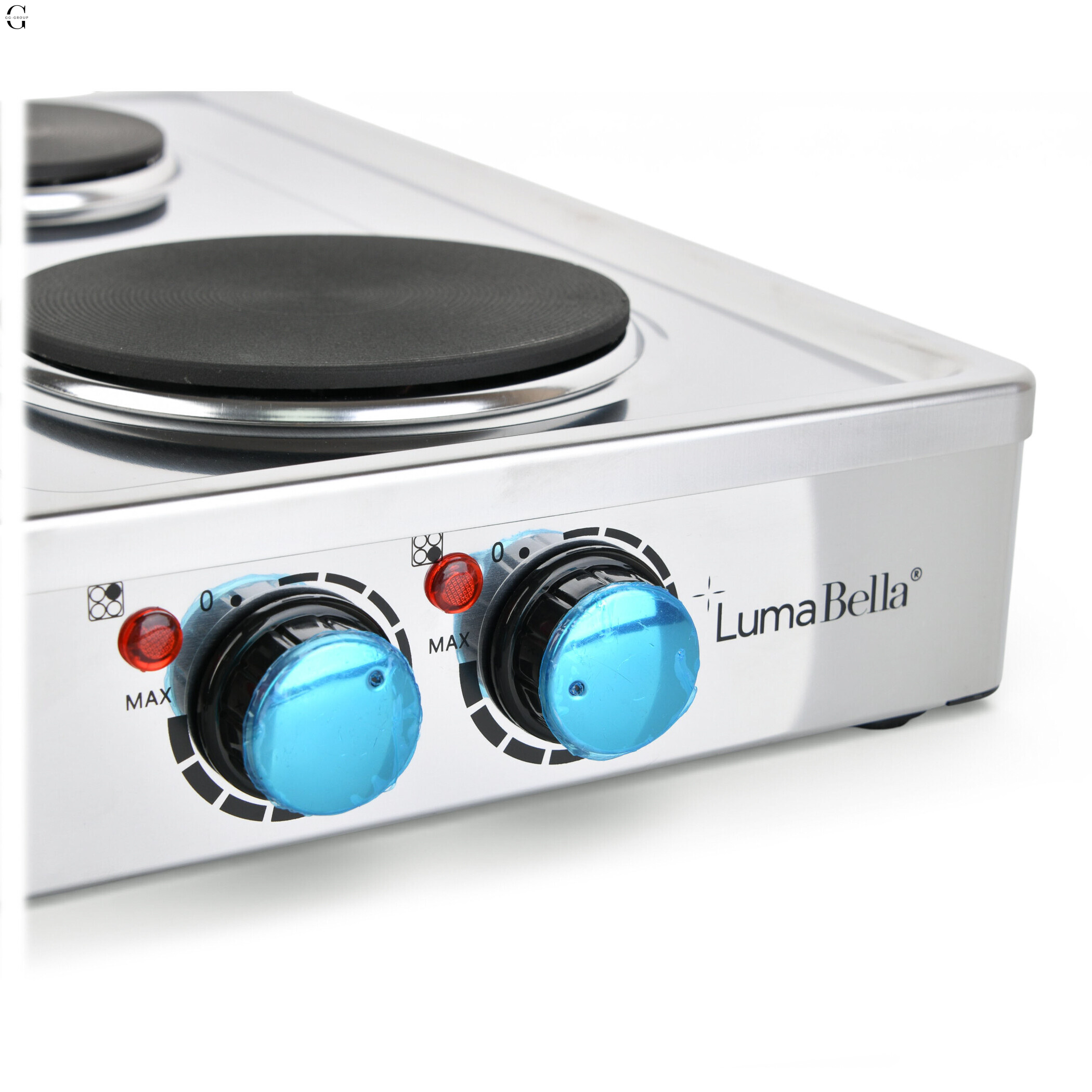 Комбінована плита LumaBella LB-57024 2 газ + 2 електро 220В 2.2кВт настільна з кришкою