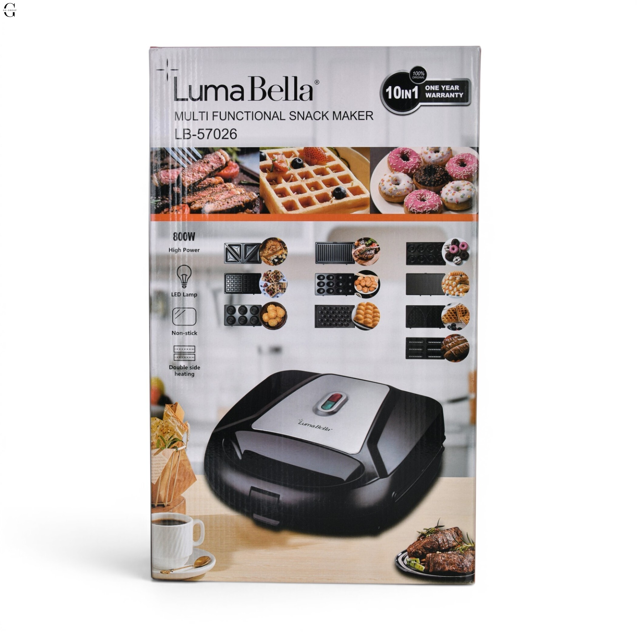Мультипекарий LumaBella LB-57026 10 в 1 со сменными пластинами 800 Вт