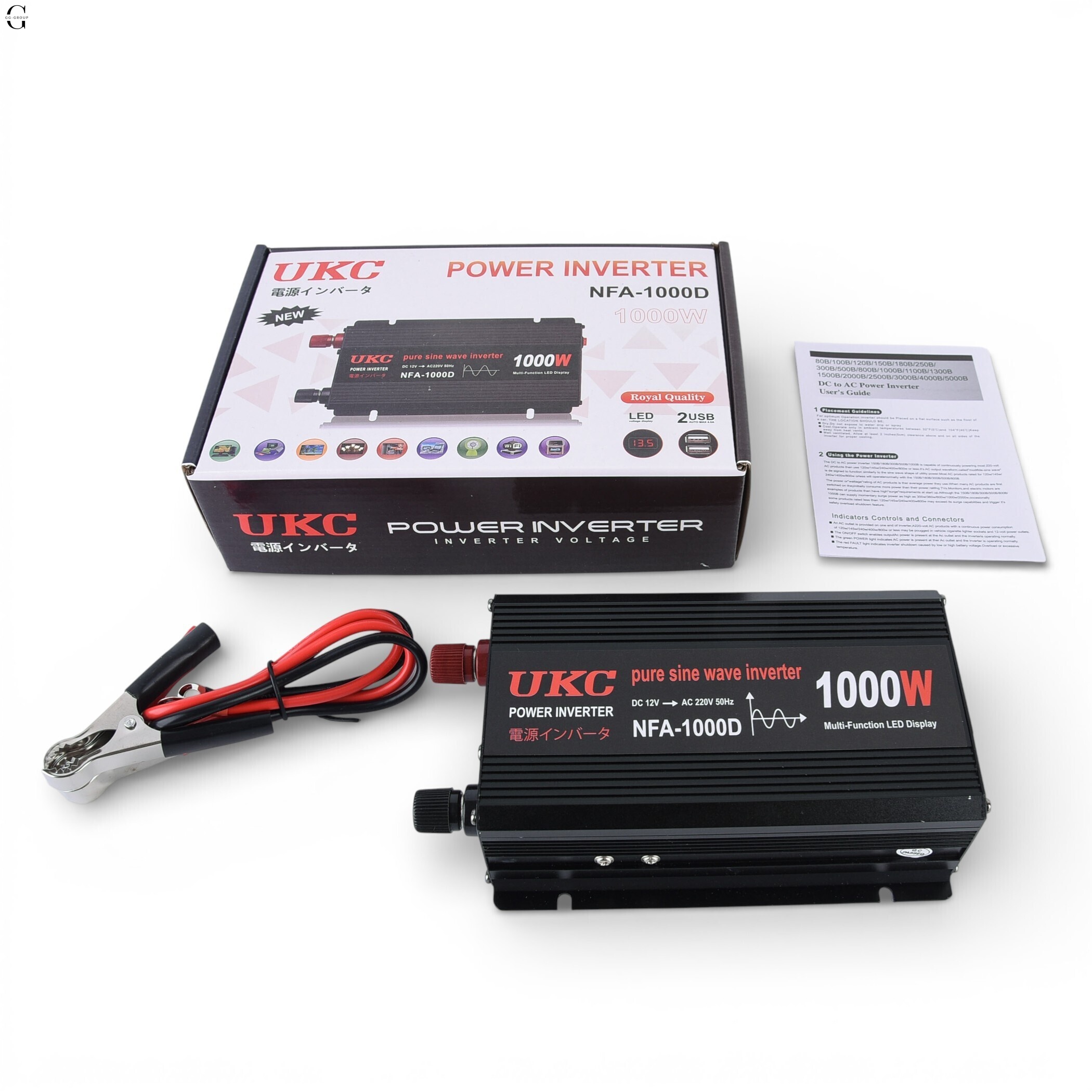 Инвертор напряжения UKC NFA-1000D 1000W (чистая синусоида) 12V → 220V
