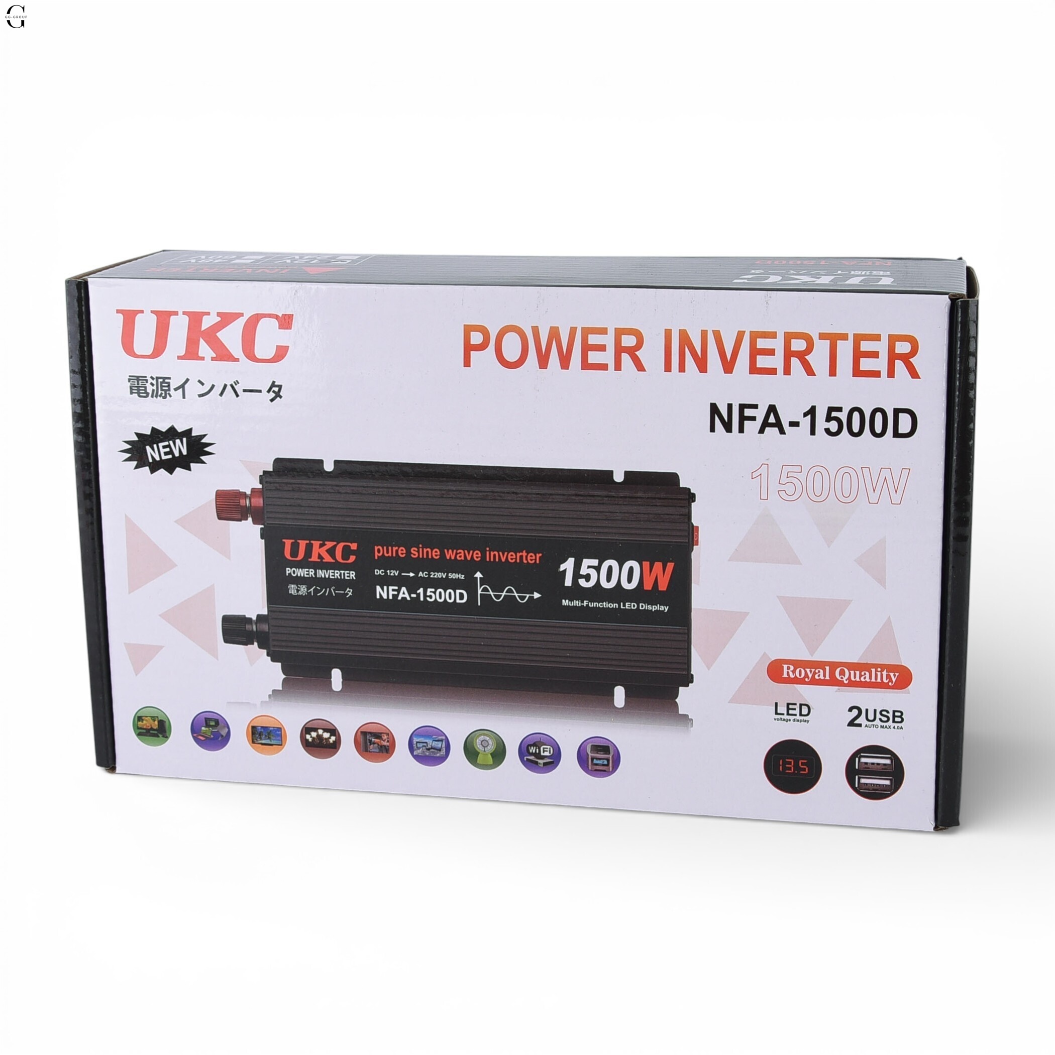 Инвертор напряжения UKC NFA-1000D 1000W (чистая синусоида) 12V → 220V