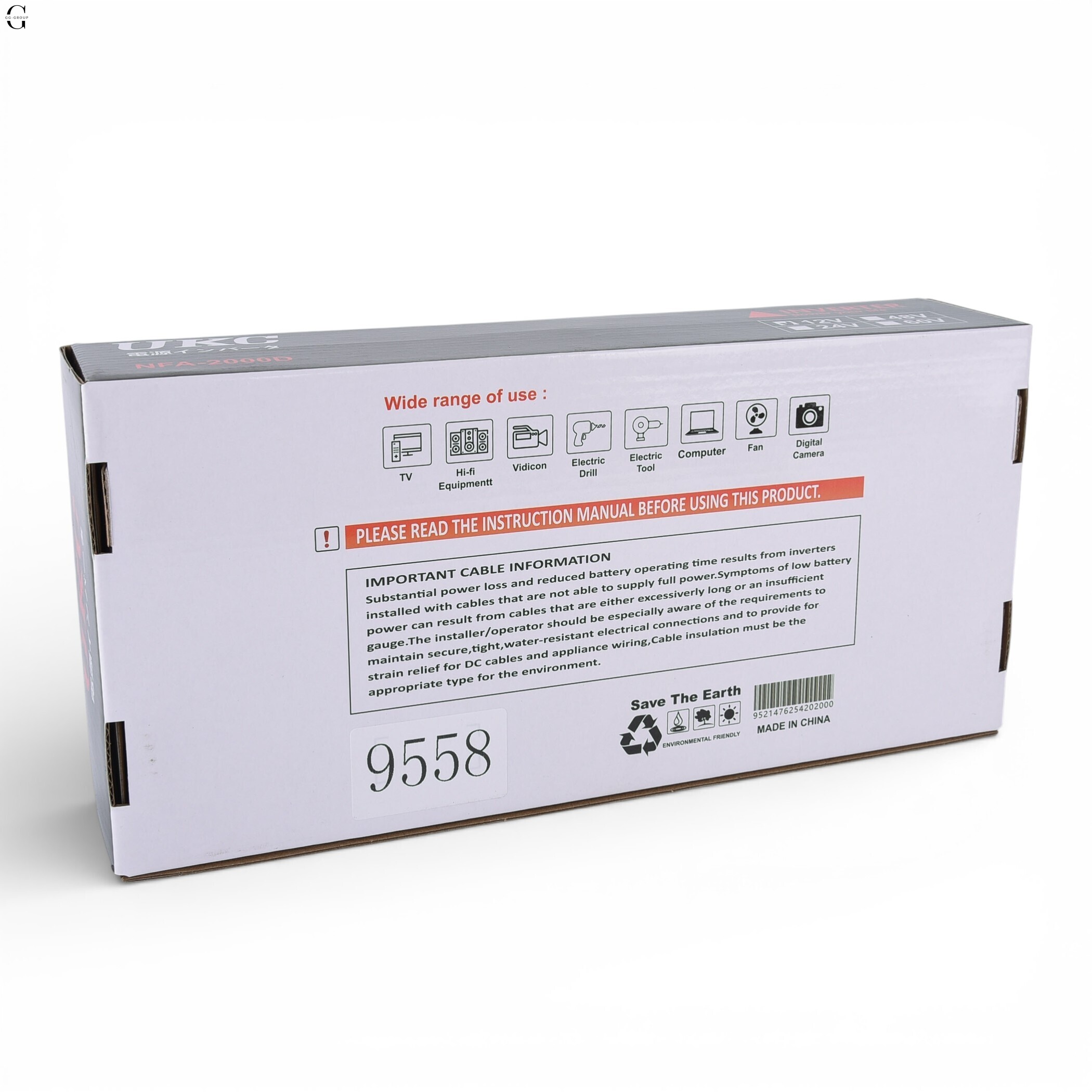 Инвертор напряжения UKC NFA-2000D 2000W (чистая синусоида) 12V → 220V