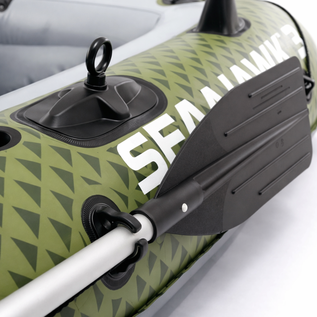 Трёхместная надувная лодка Intex Seahawk 3 с насосом и вёслами для рыбалки и отдыха**