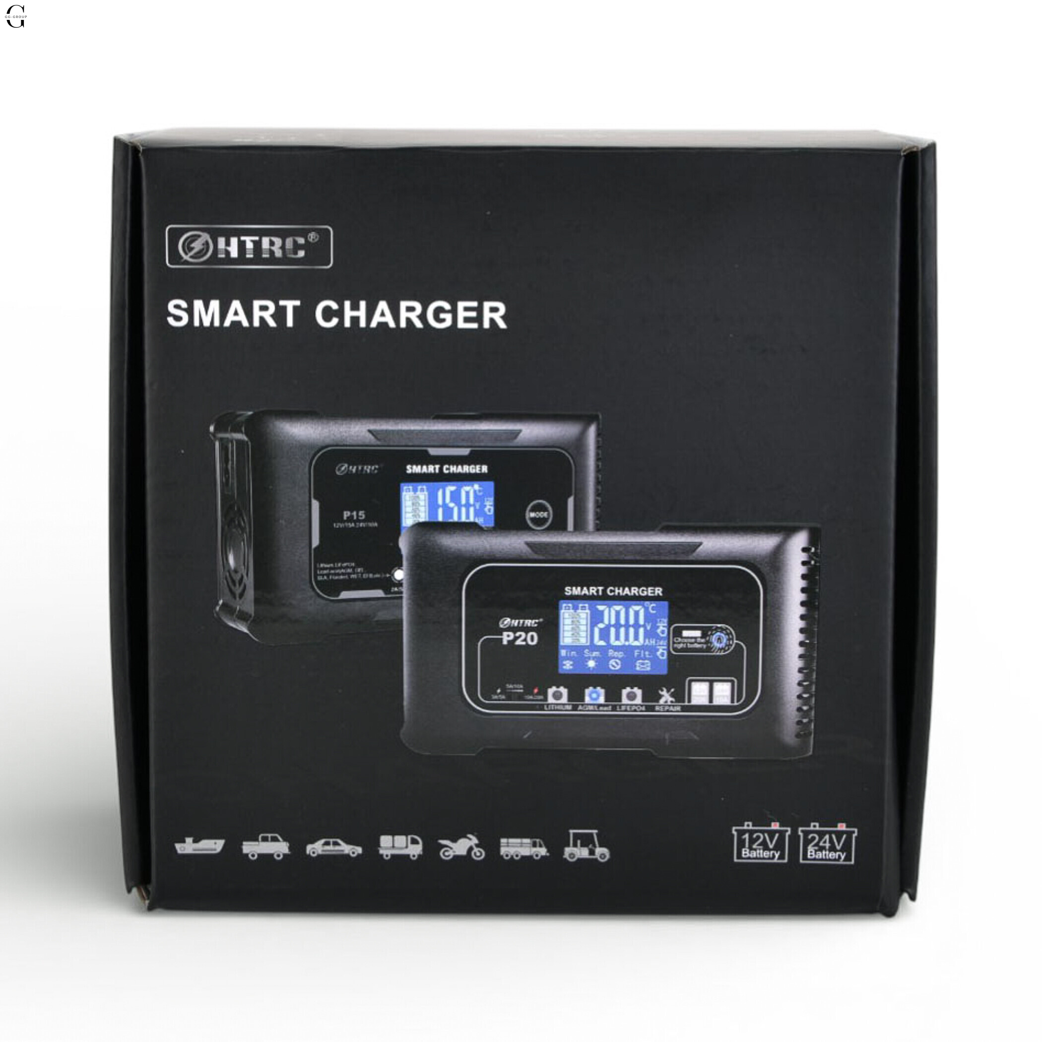 Умное зарядное устройство HTRC P20 Smart Charger 12V/24V, 20A, для AGM, GEL, LiFePO4 и Lithium