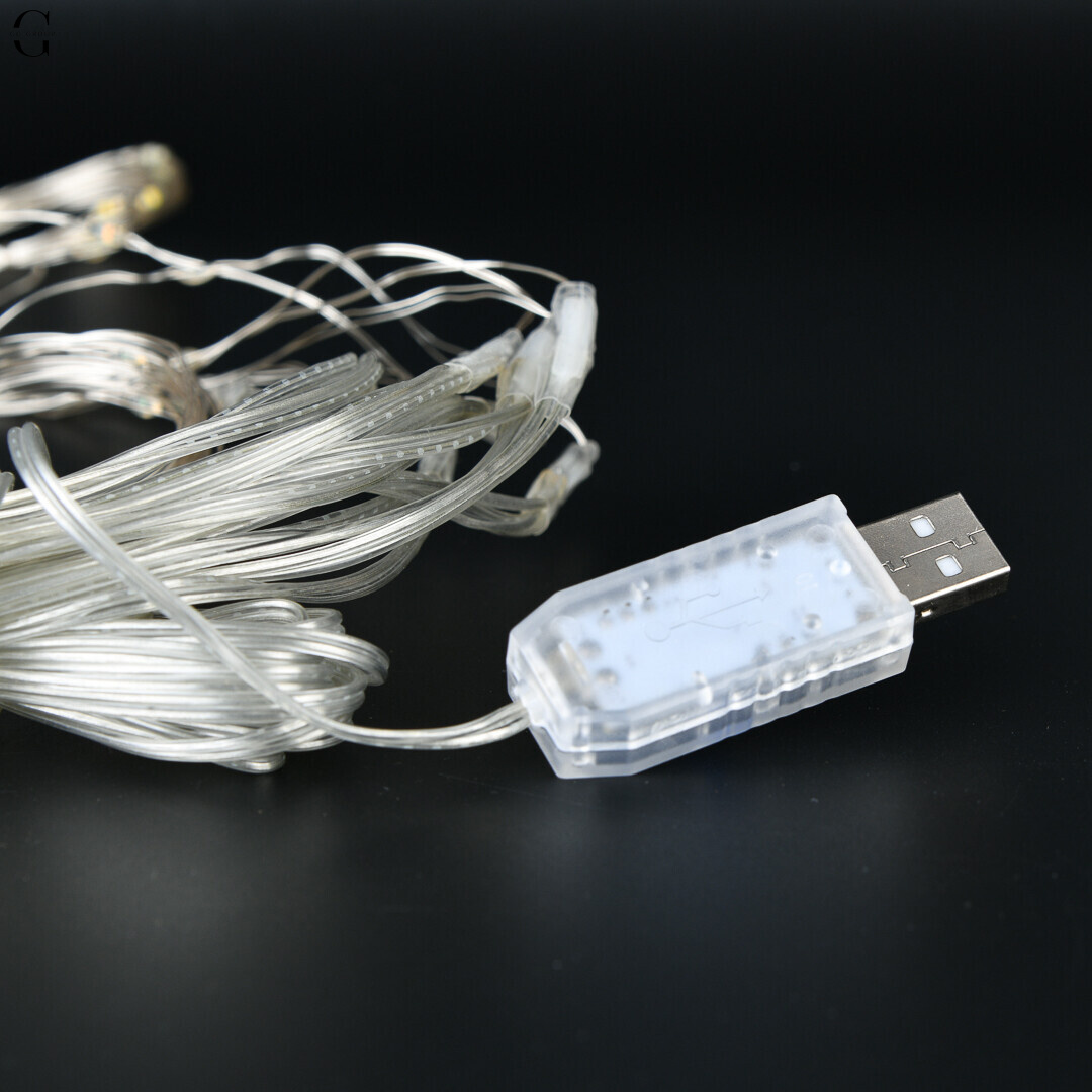 Гирлянда Роса штора 2×2 м 160 LED, USB, пульт, 8 режимов, мультиколор, IP20
