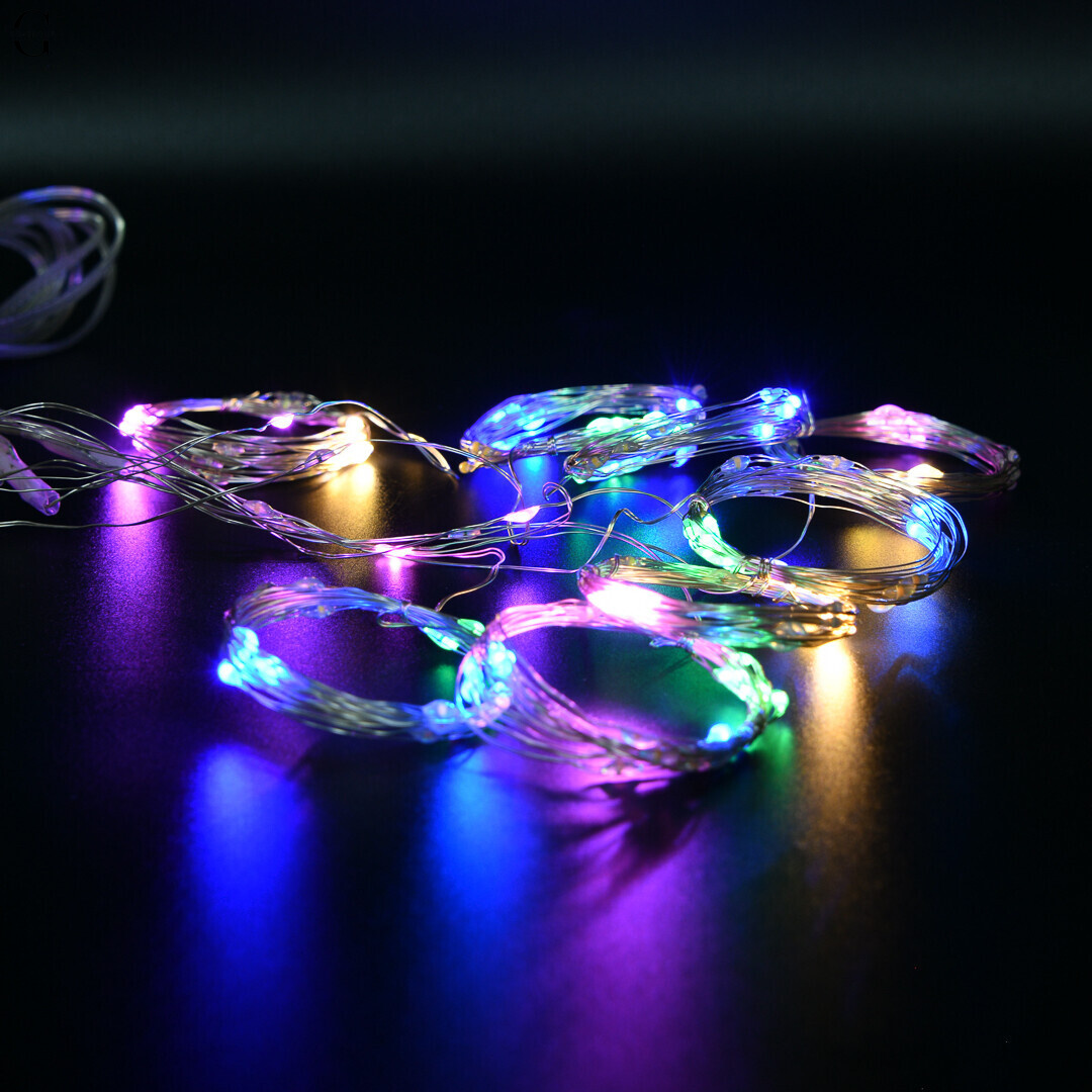Гирлянда Роса штора 2×2 м 160 LED, USB, пульт, 8 режимов, мультиколор, IP20