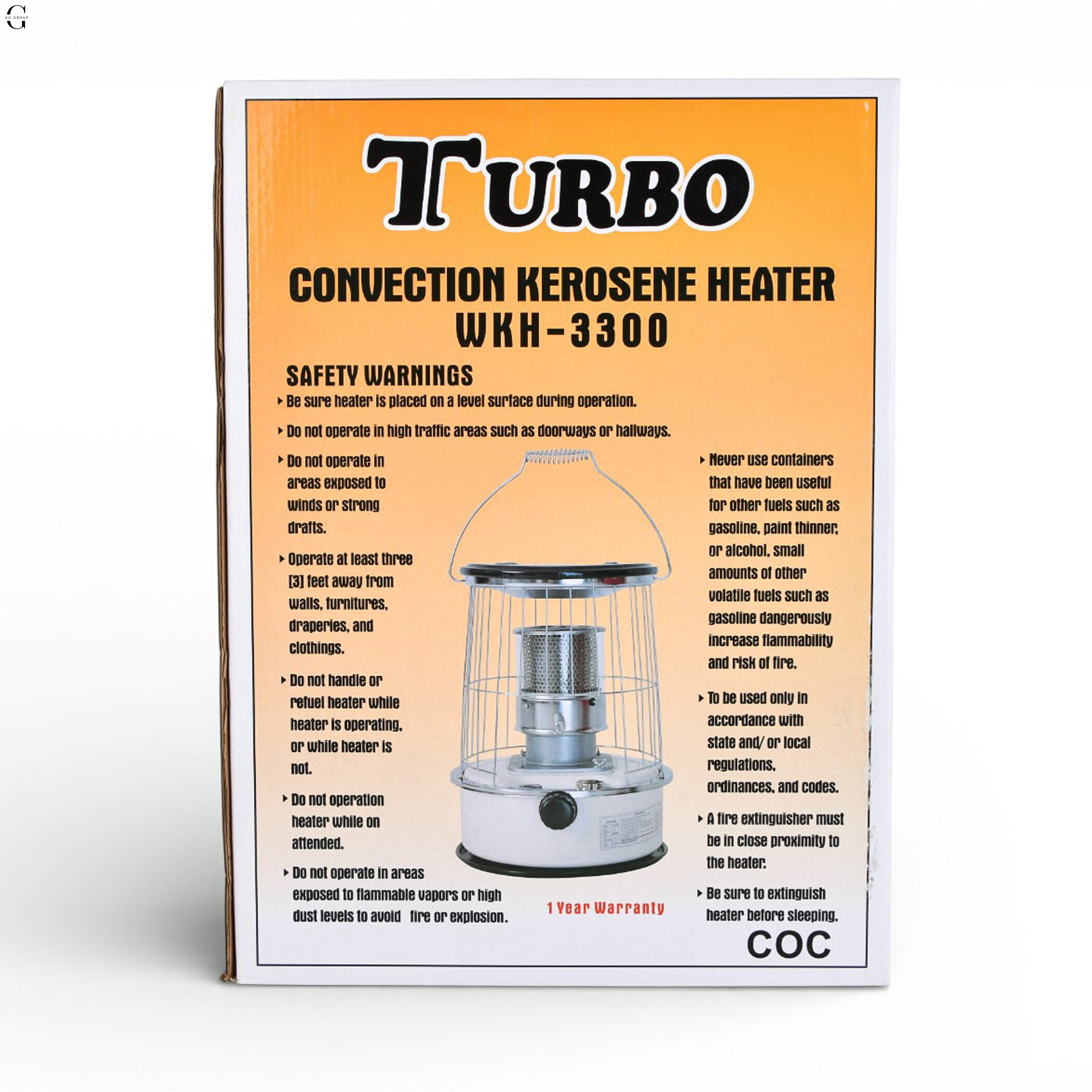 Конвекционный керосиновый обогреватель TURBO WKH-3300 для дома, гаража и кемпинга.