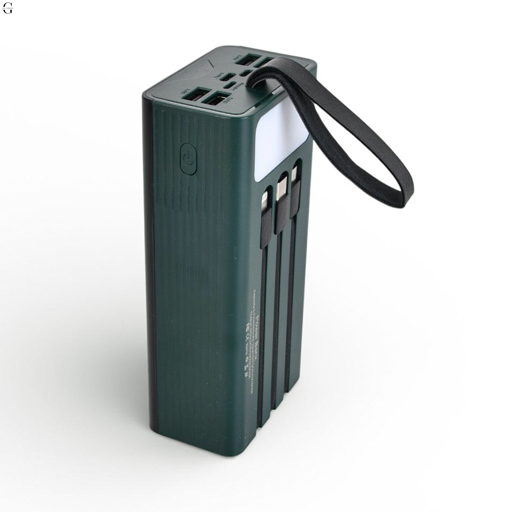 Power bank Повербанк40000 мА·ч с LED-дисплеем и встроенными кабелями