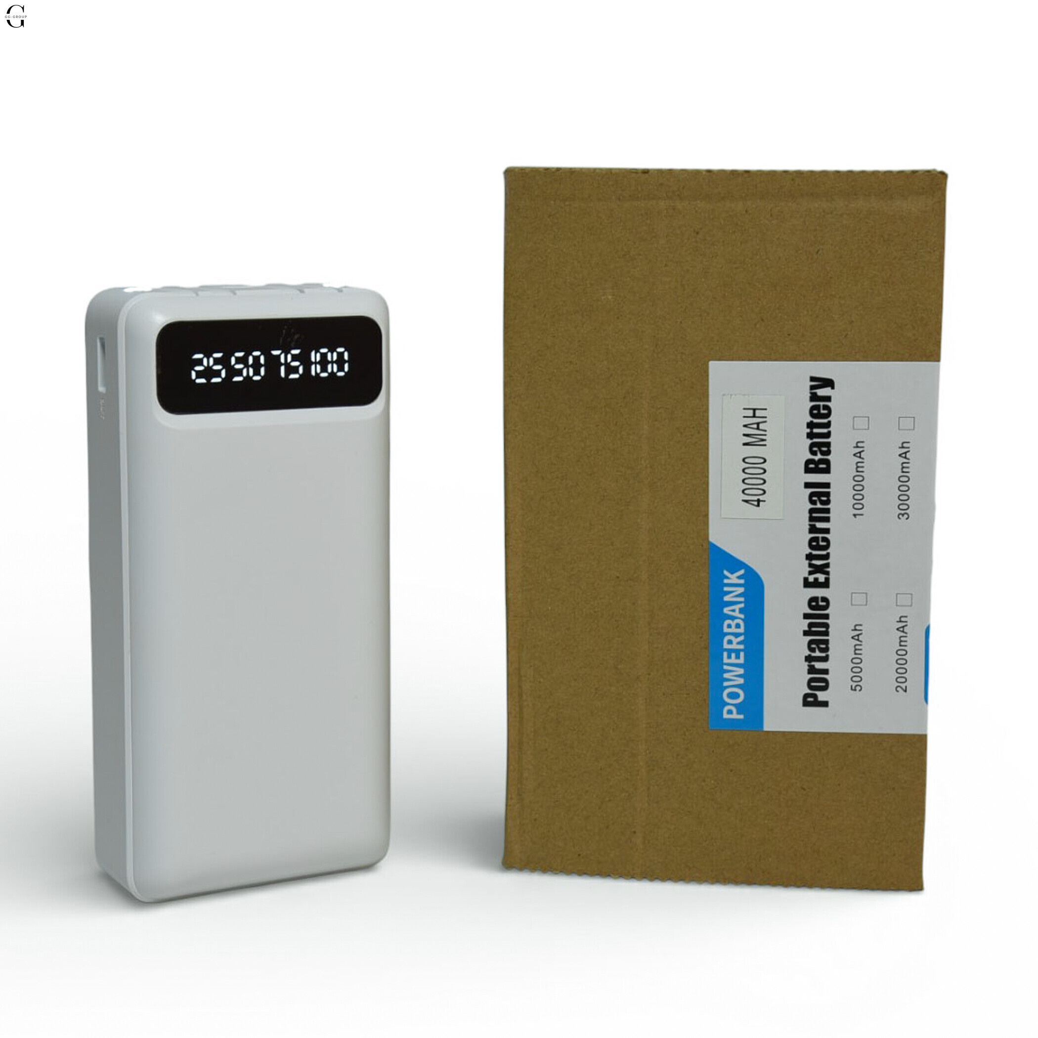 Power bank Повербанк40000 мА·ч с LED-дисплеем и встроенными кабелями Быстрая зарядка