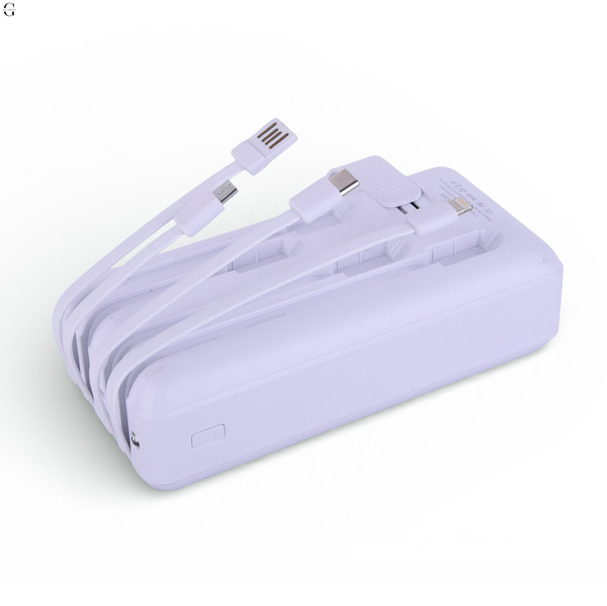 Power bank Повербанк40000 мА·ч с LED-дисплеем и встроенными кабелями Быстрая зарядка